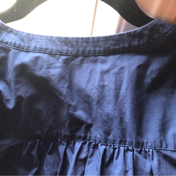 XXSP LOFT cotton Blue Long Sleeve Peasant Blouse - Picture 5 of 10